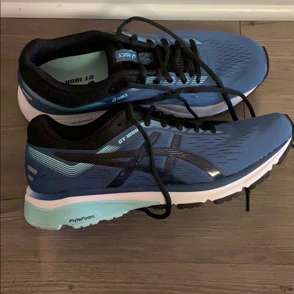 ASICS running shoes, navy blue